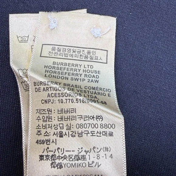 Vtg Burberry Women's L Slim Luxury Black Oxford Y2K Big EKD Logo Placket Lining - Picture 16 of 16